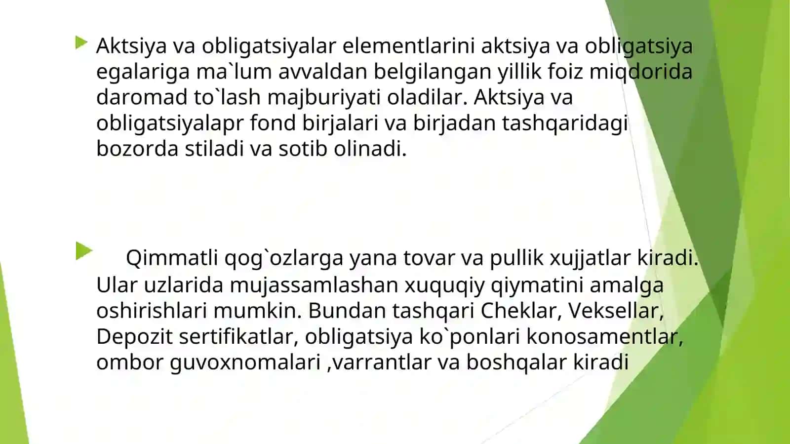 Fond birjalari faoliyati 4