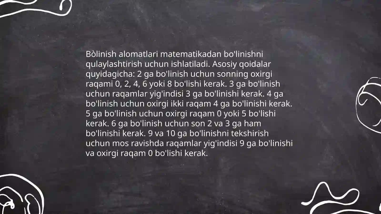 Bòlinish alomatlari 4