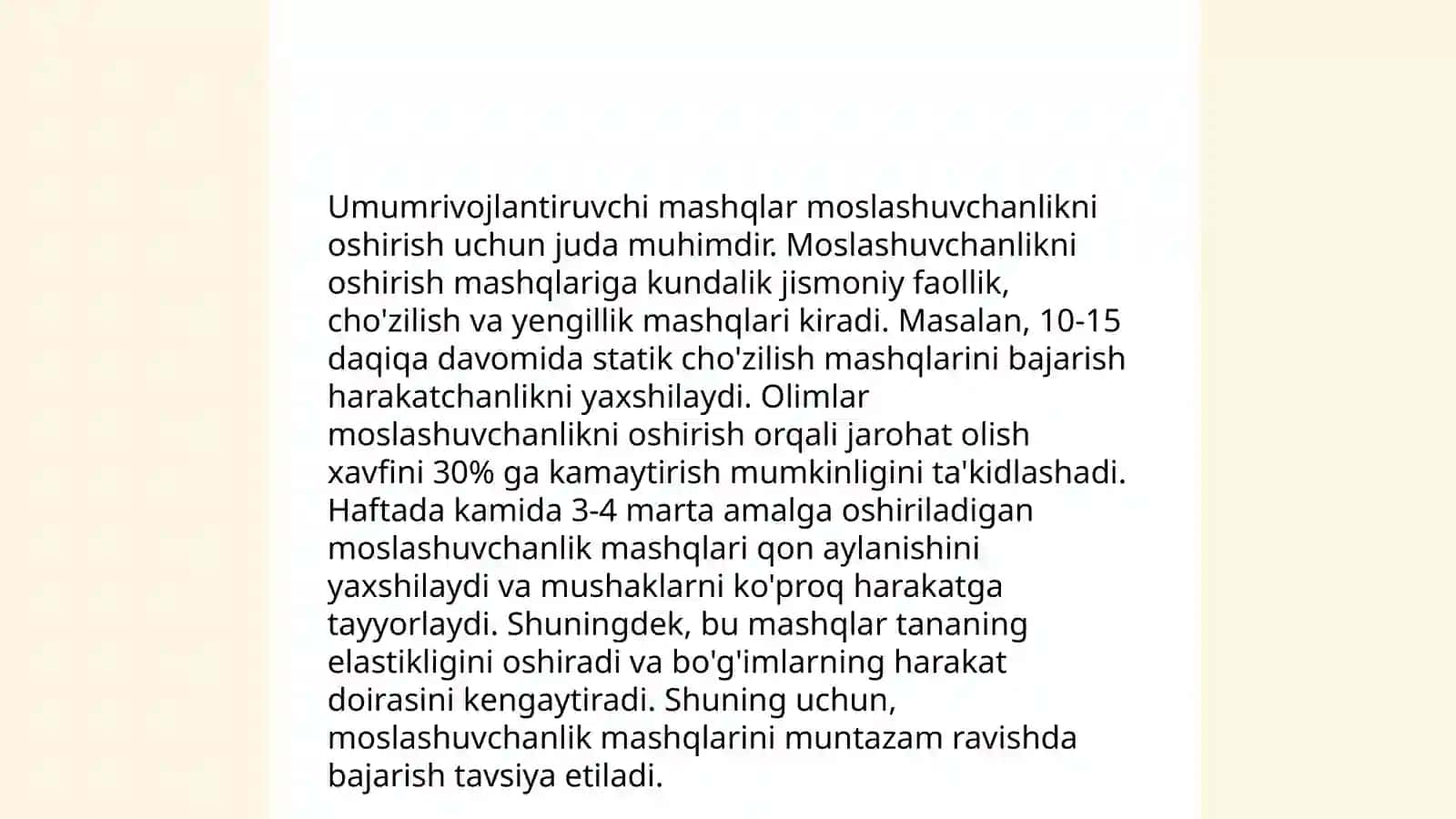 Umumrivojlantiruvchi mashqlar: Tanani isitish 4