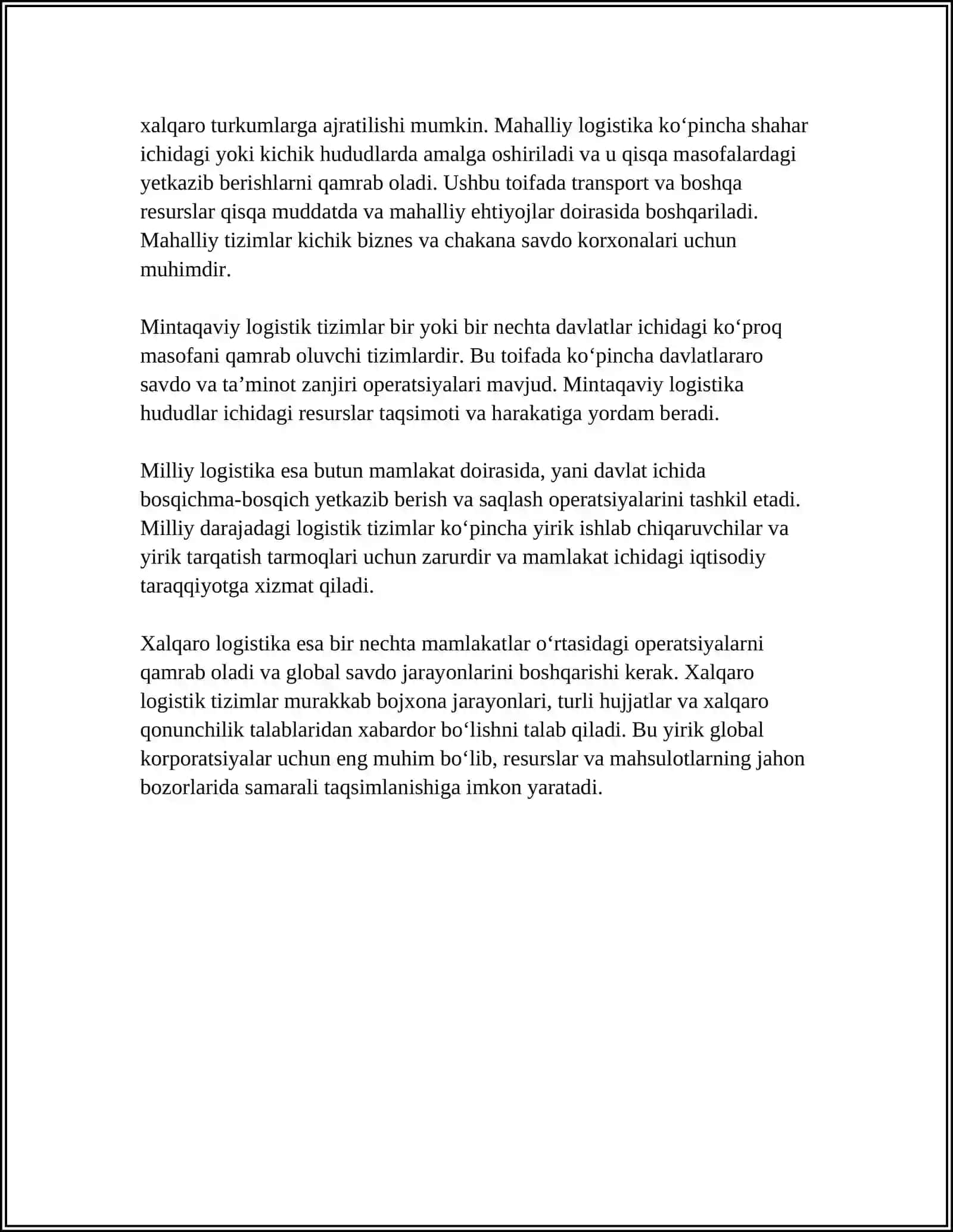 LOGISTIKA TIZIMLARINING TASNIFLANISHI 4