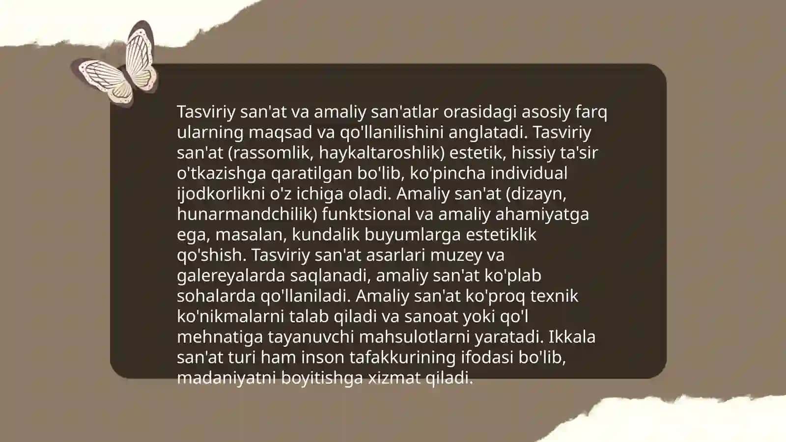 Badiiy san'at turlarini umumlashtiruvchi va farqlovchi jihatlari 4
