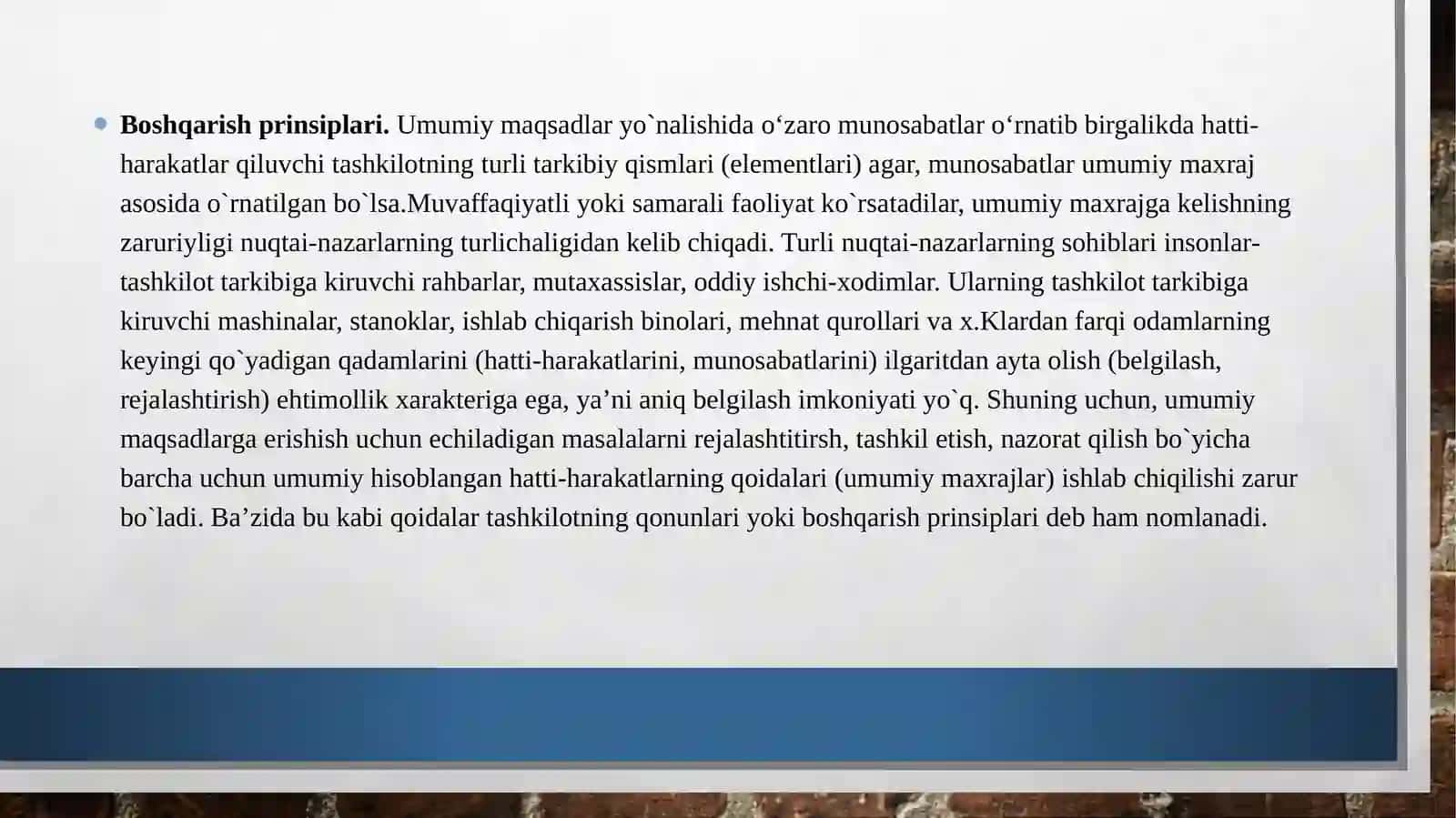 Korxonafaoliyatini boshqarish asoslari 4