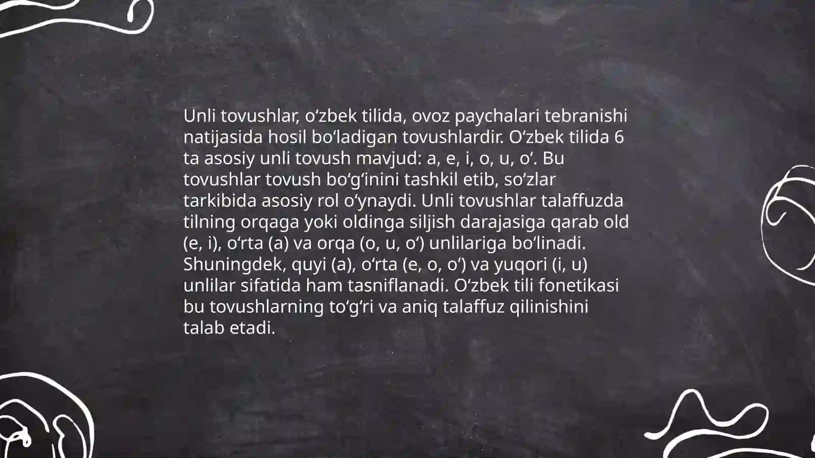 Unli tovushlar va harflar 4