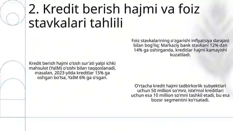 Kredit berish sohasining statistik tahlili 4