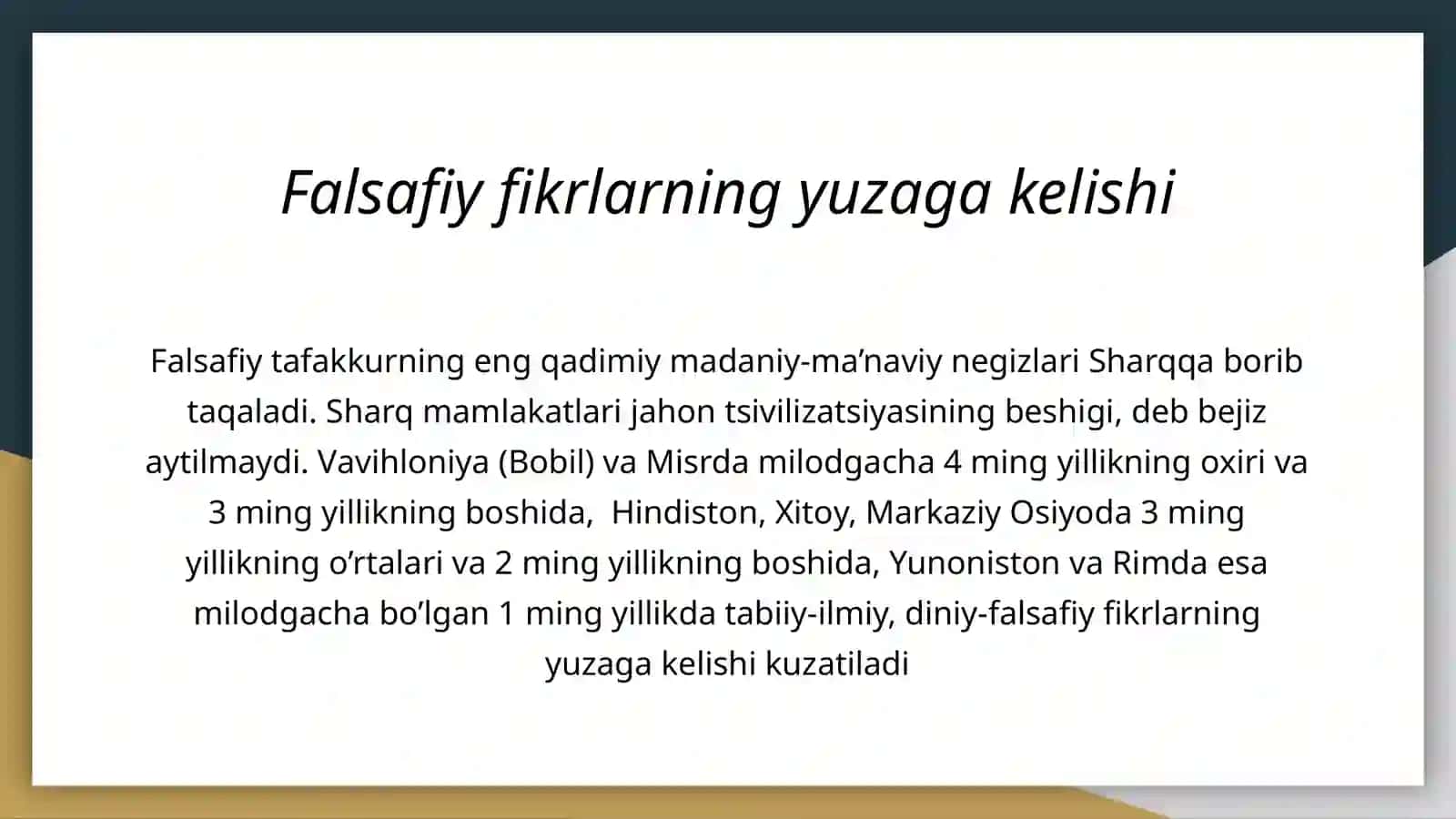 SHARQ FALSAFASI 4
