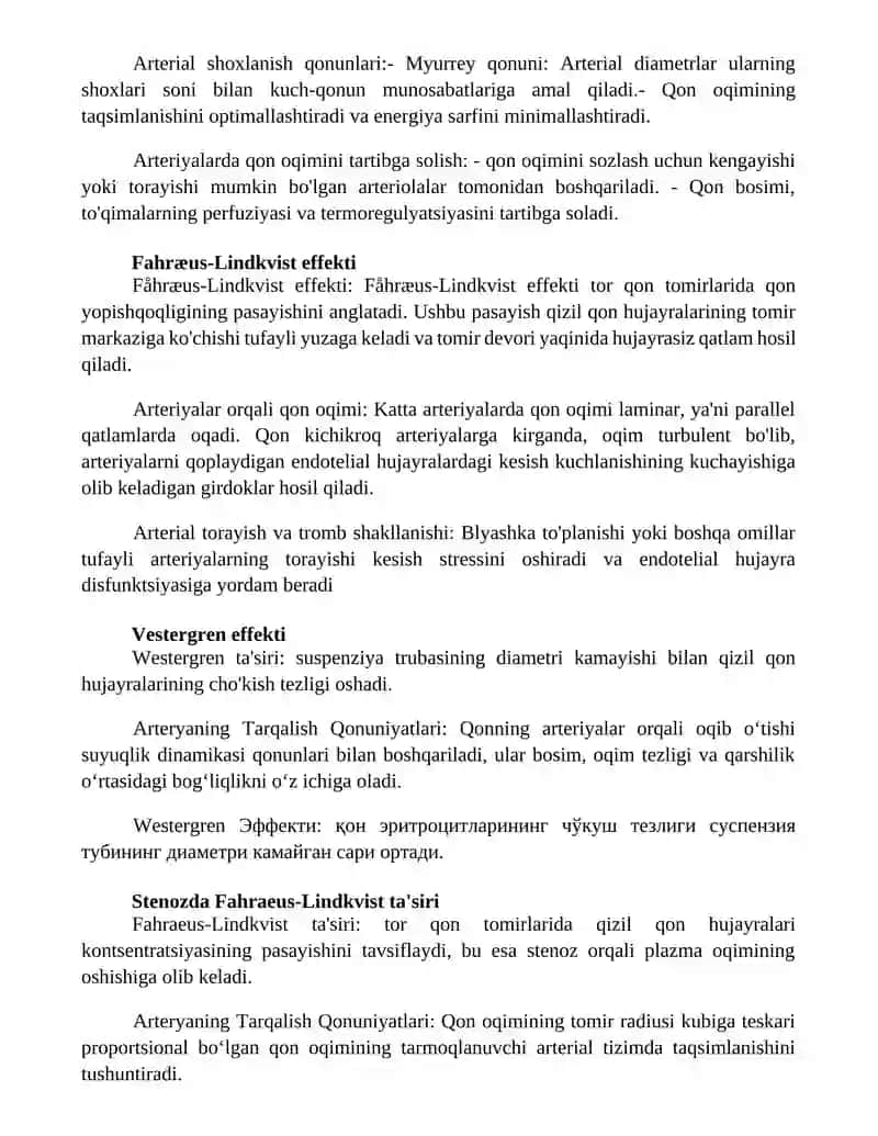 Arteryaning Tarqalish Qonunyatlari 4