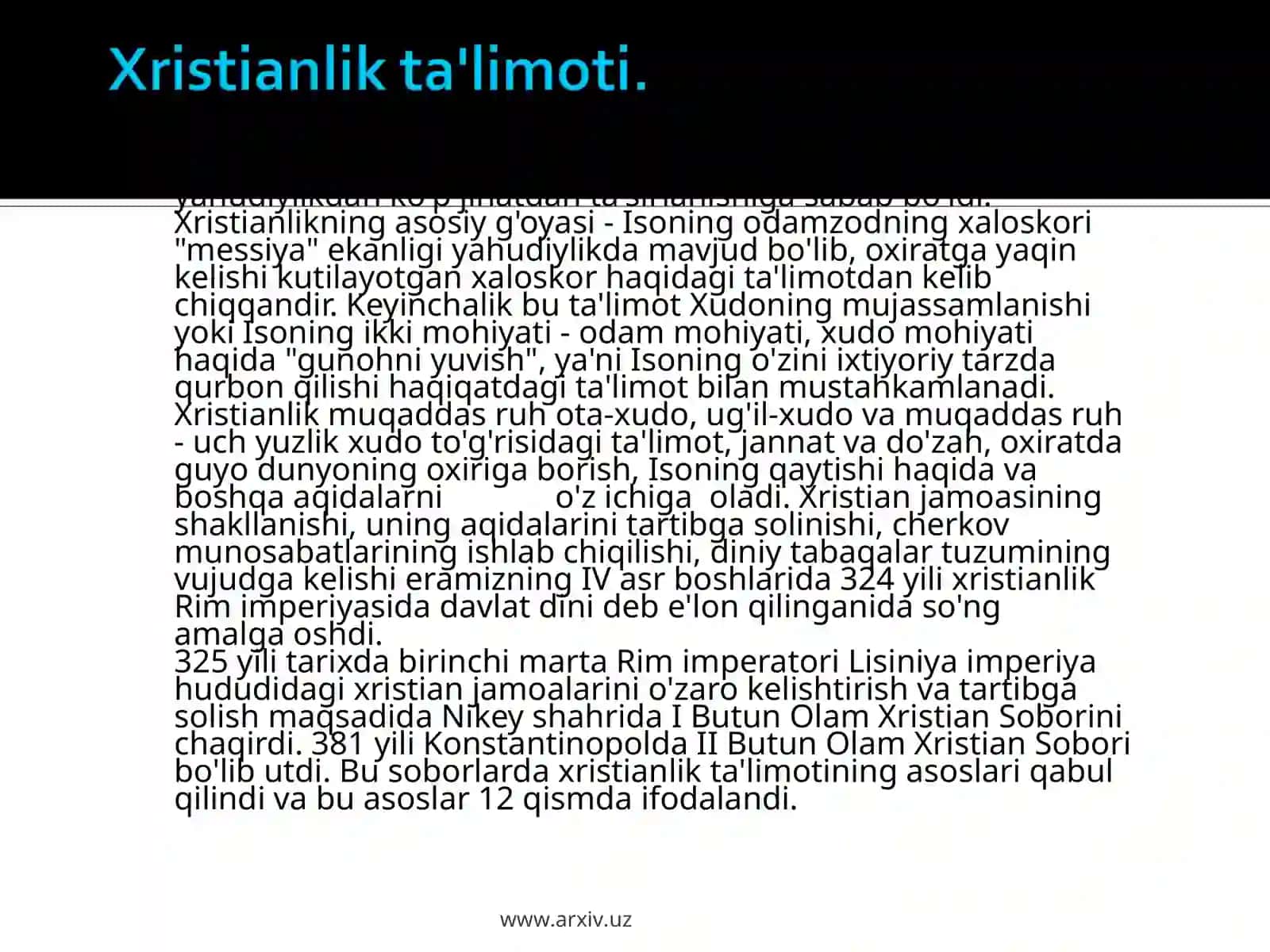 Xristianlikning paydo bo’lishi 4