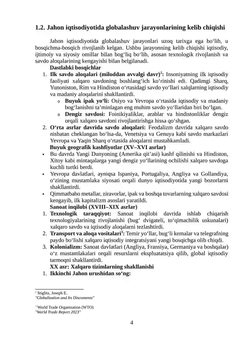 Jahon iqtisodiyotinion globalashuvi 4