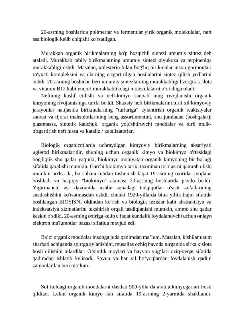 Asosiy organik sintez mahsulotlari va ularning sinflanishi 4