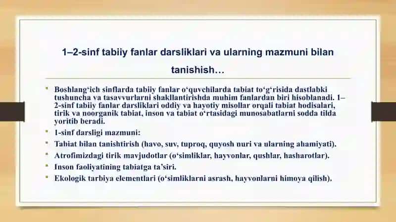 Tabiiy fanlar darslarini o'qitish metodi 4