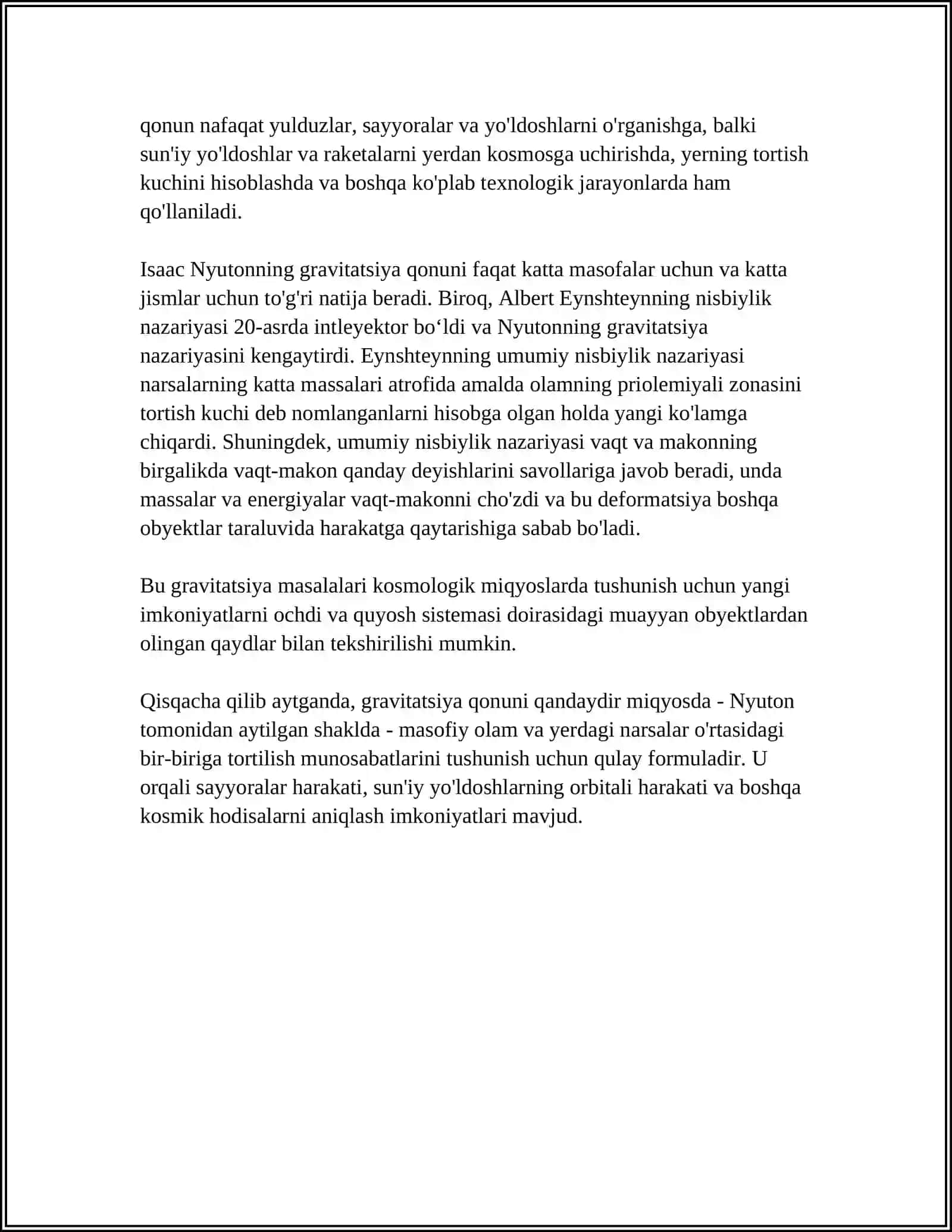 BUTUN OLAM TORTISHISH QONUNI 4
