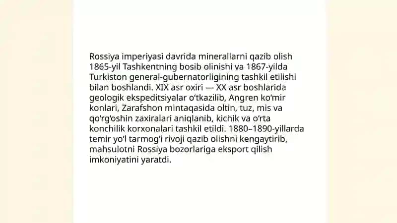 O'zbekistonda konchilik sanoatining rivojlanishi tarixi va bugungi holati 4
