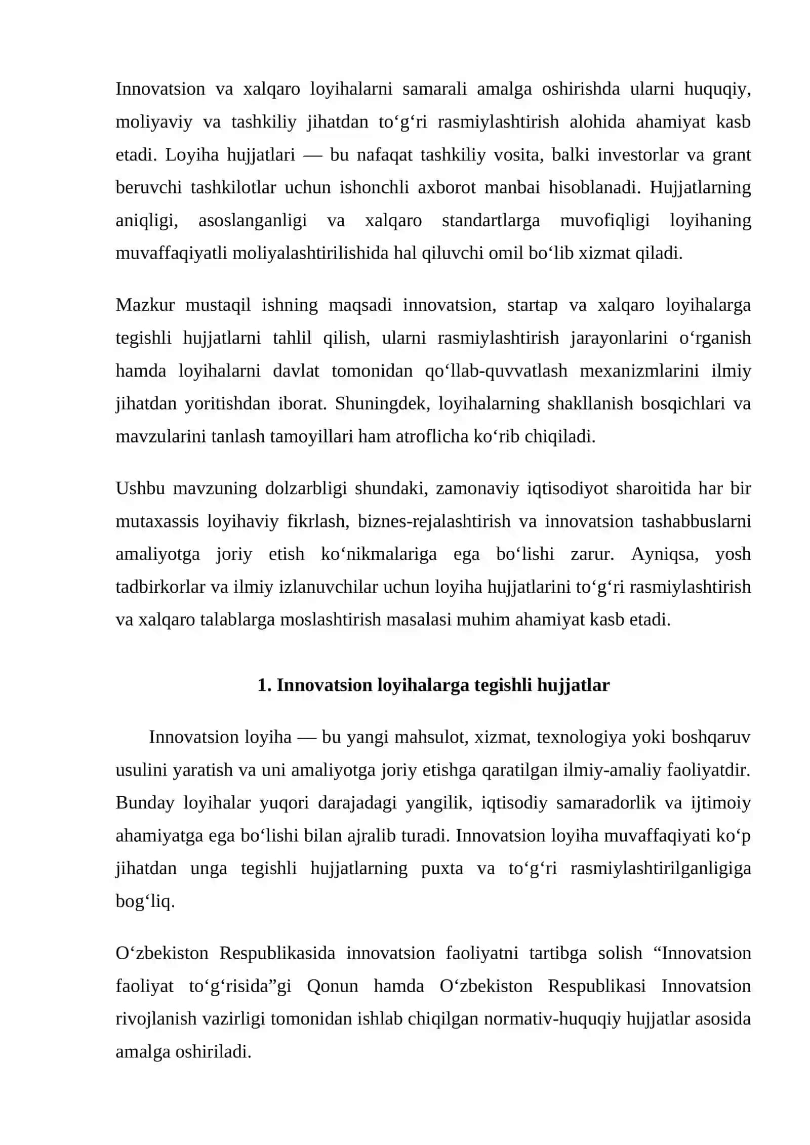 Innovatsiya va loyihalarni boshqarish 4