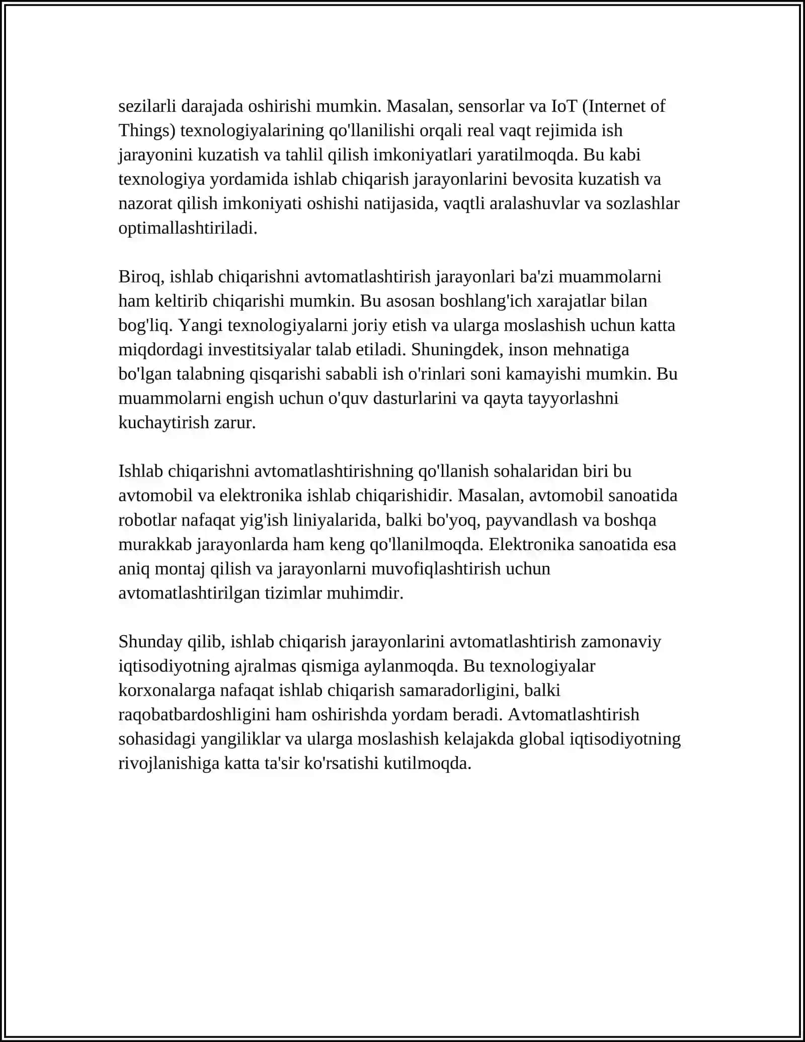 TEXNOLOGIK JARAYONLARNI VA BOSHQARUVCHI KOMPYUTER ÓRTASIDAGI INTERFEYSNING KOMPONENTLARI 4