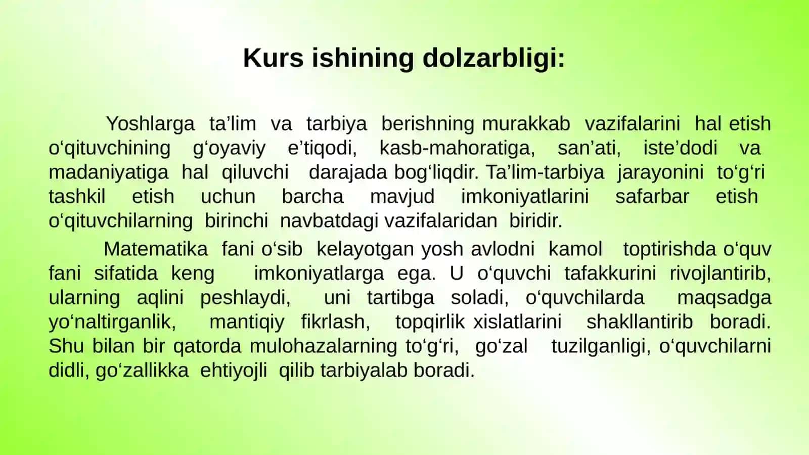 Bir o‘zgaruvchili uzluksiz funksiyalar kurs ishi taqdimoti 4