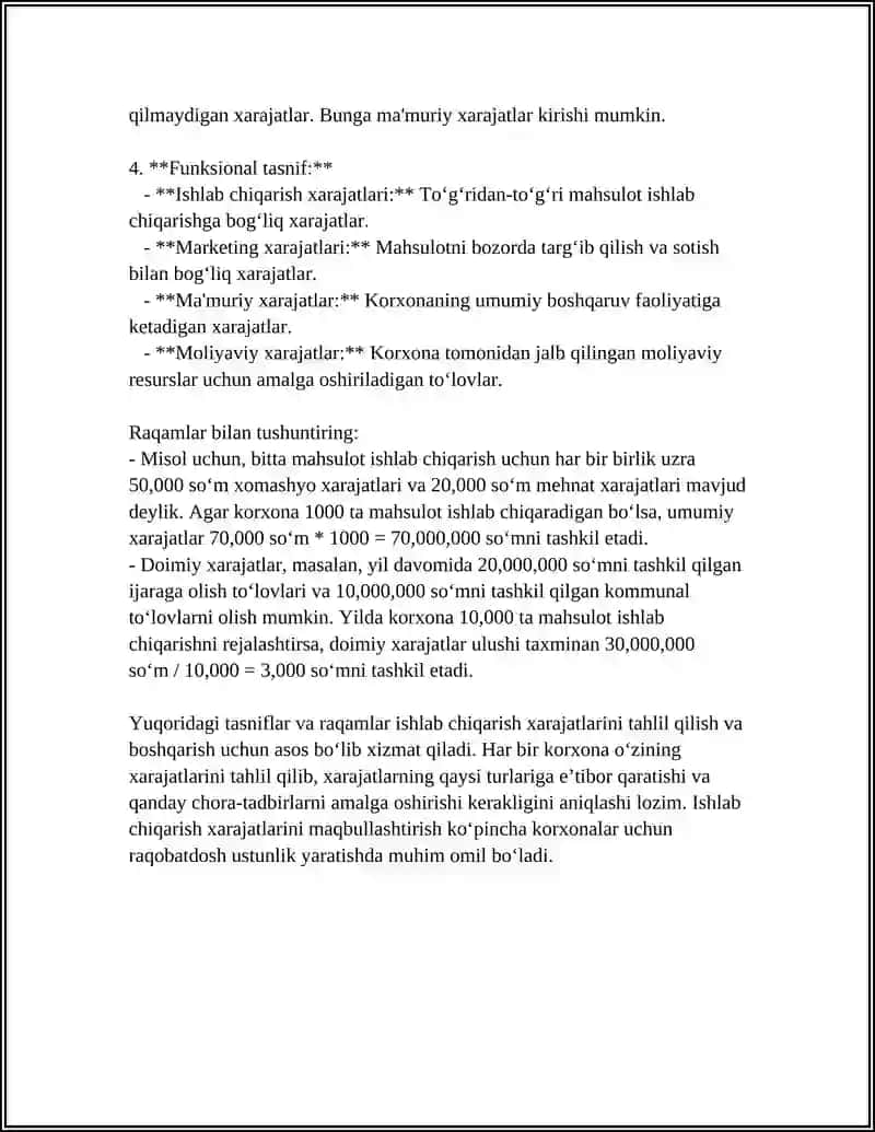 Ishlab Chiqarish Harajatlari Hisobi 4