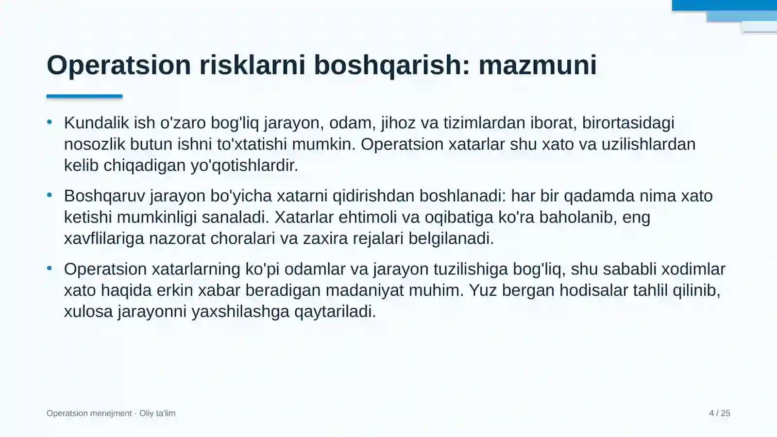 Dizayn studiyalarida operatsion risklarni boshqarish 4
