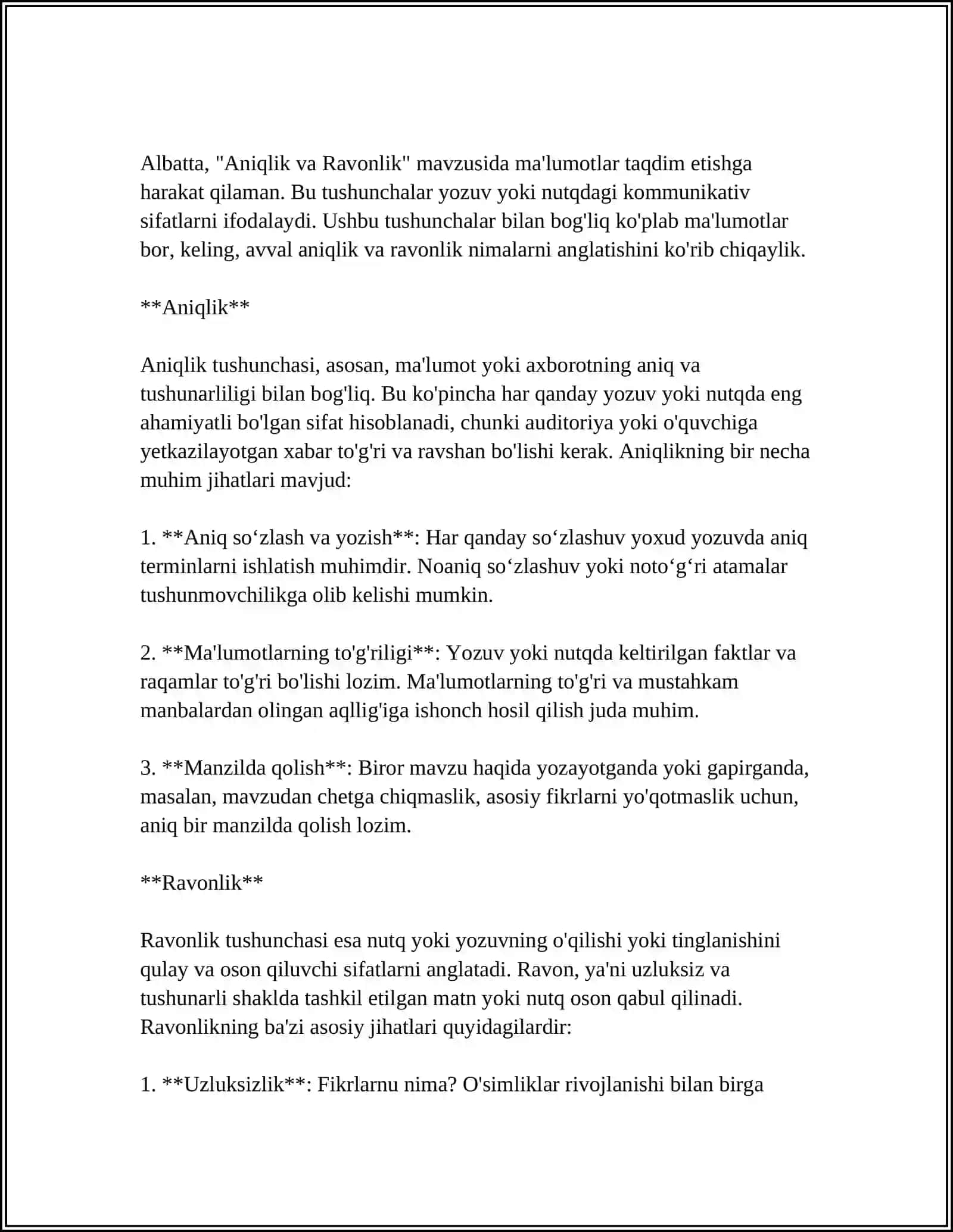 Aniqlik va Ravonlik 4