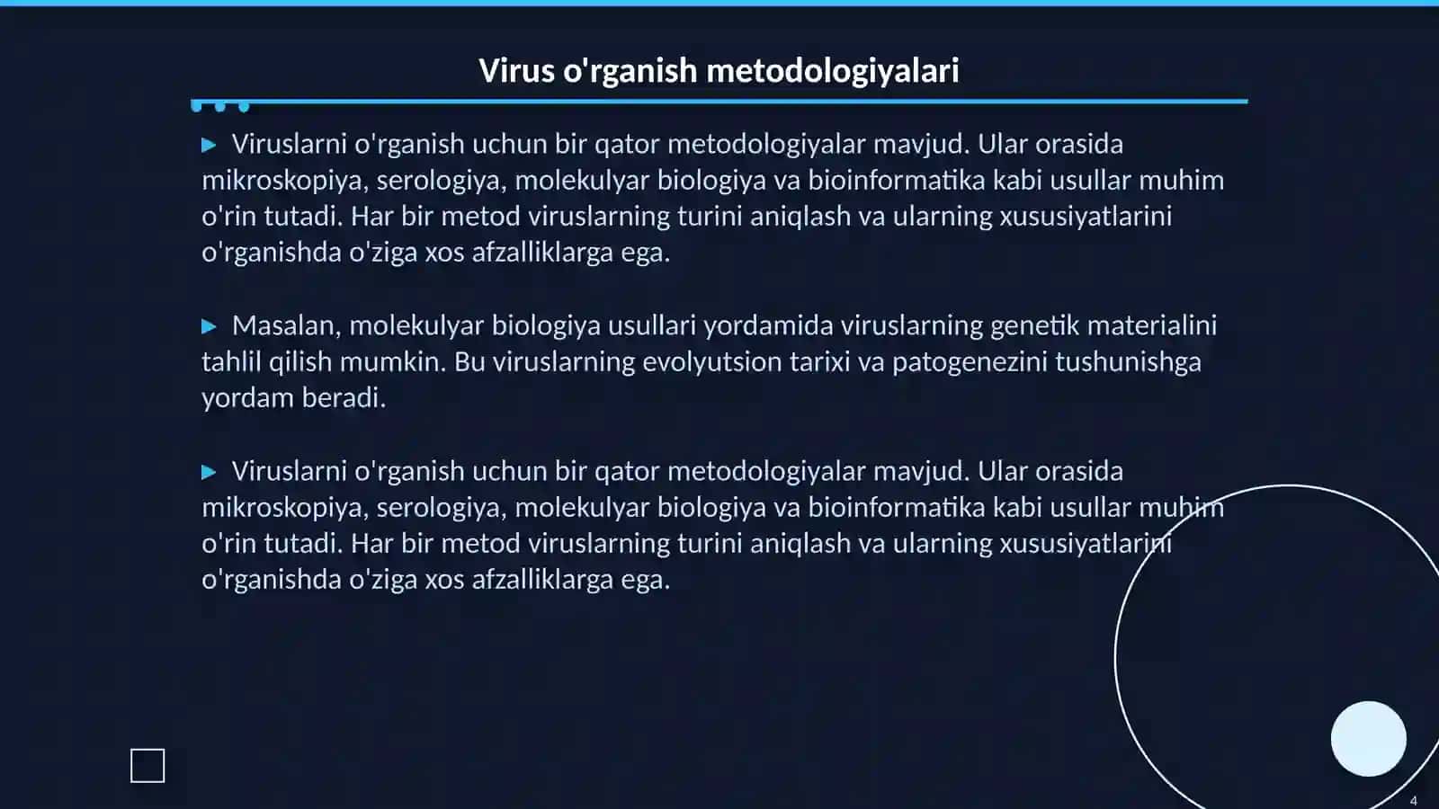 Viruslarning oʻrganish usullari 4