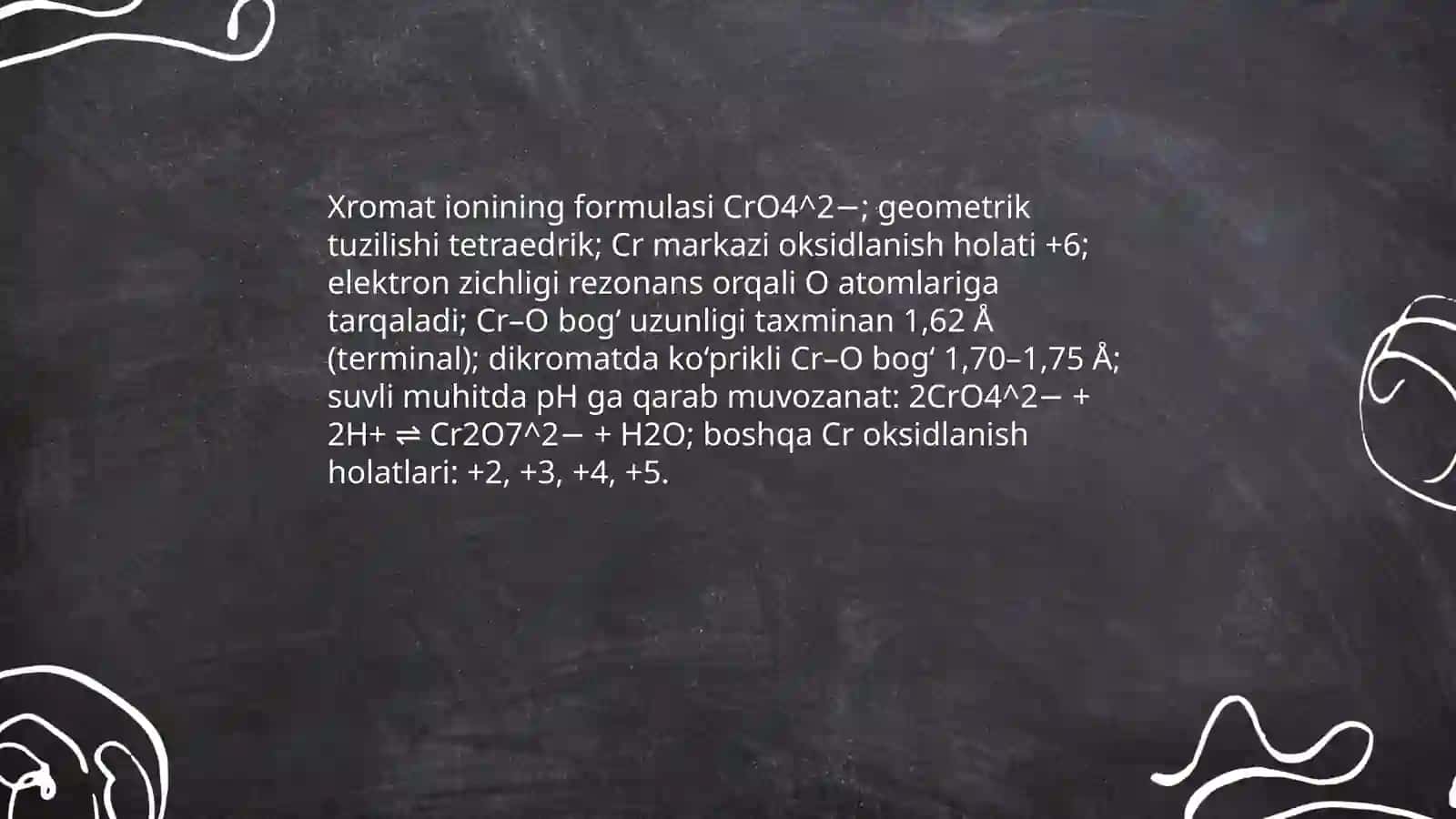 Xromatlar va Volframatlar 4