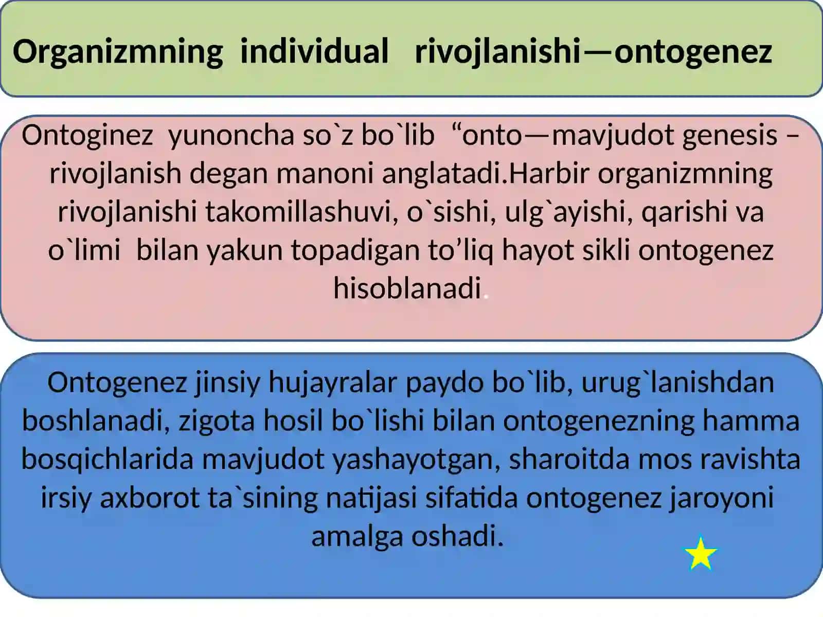 Ontogenez–organizmlarning individual rivojlanishi 4