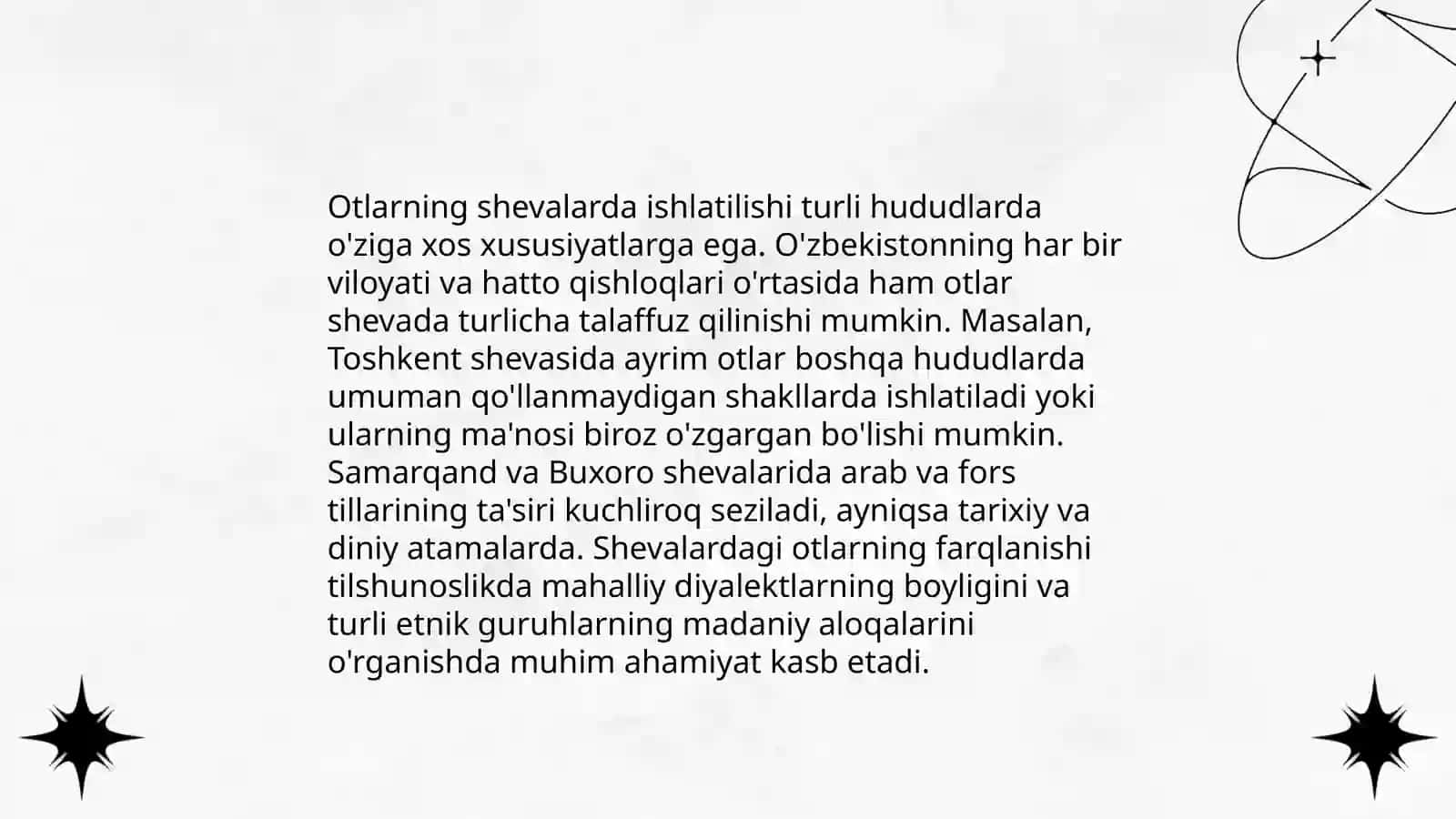 Shevalar va adabiy tildagi mustaqil so'zlar 4