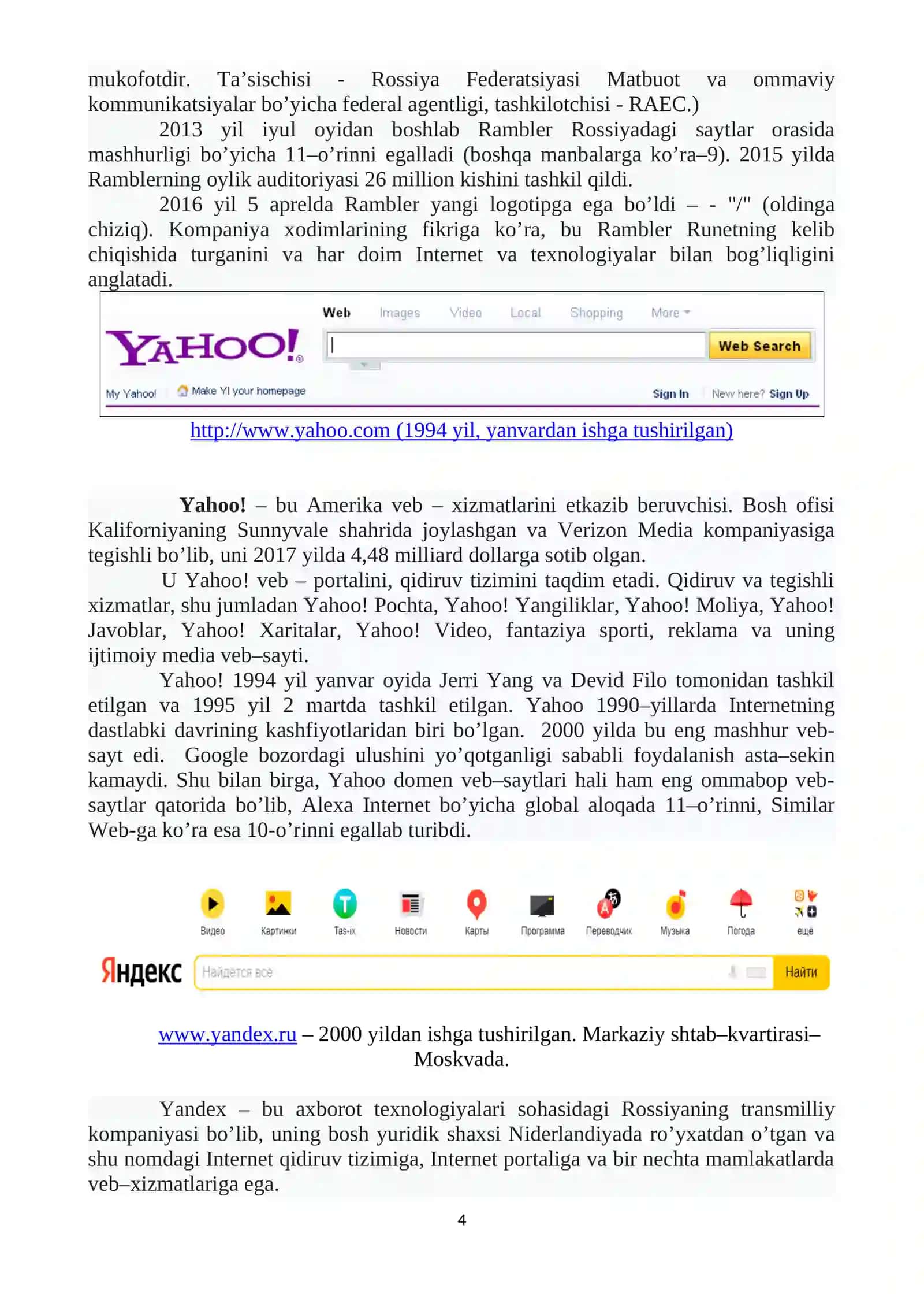 Intellektual boshqaruv tizimlari. Sun’iy intellekt. Internet qidiruv tizimlari. Tarjimon dasturlari bilan ishlash 4