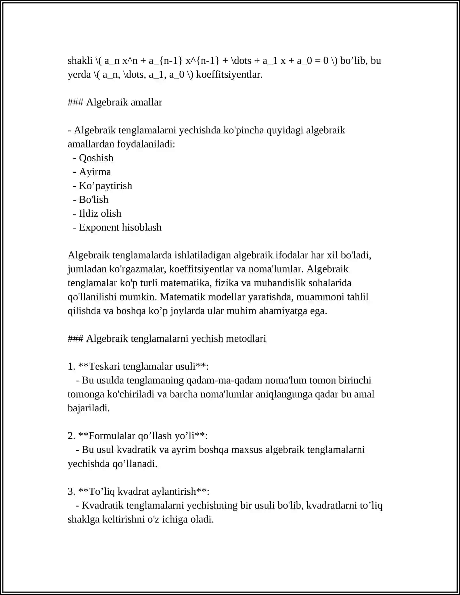 MATEMATIKA 3-MUSTAQIL ISH 4