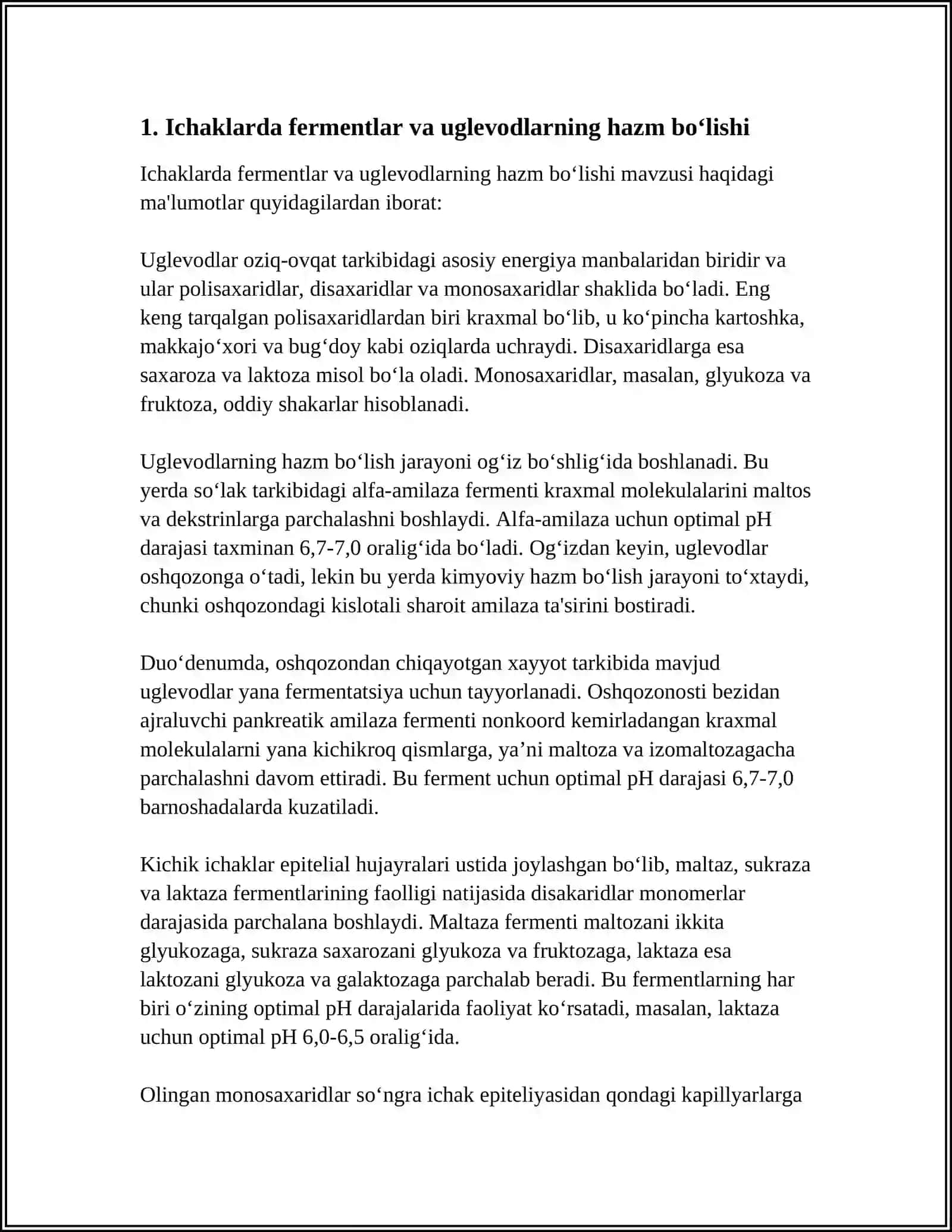 Ichaklarda oziqalarning hazim bo‘lishi 4