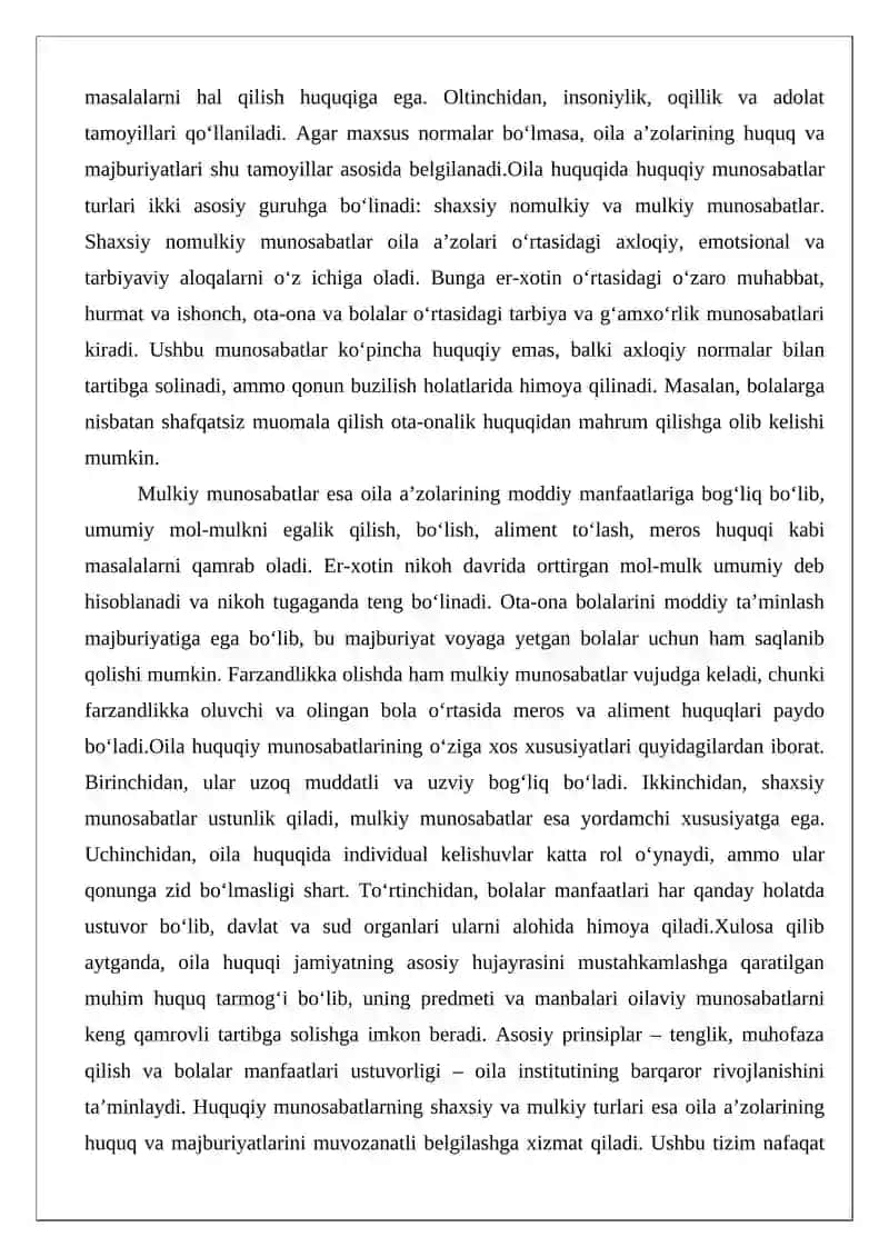 Oila va meros huquqi moduli 4