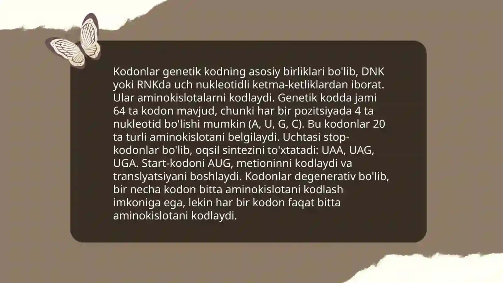 Genetik kod va oqsillar biosintezi 4