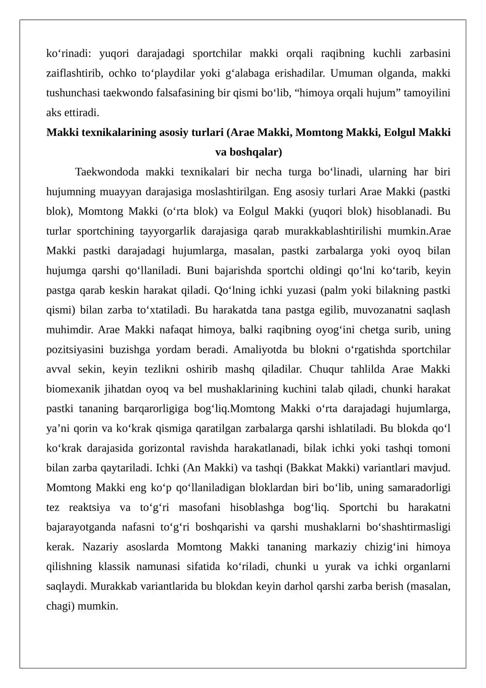Makki (Himoya usullari) taekvondo 4