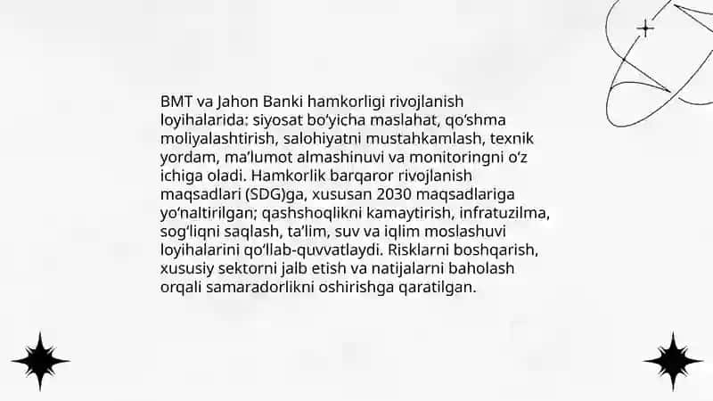BMT va xalqaro tashkilotlar bilan hamkorlik 4