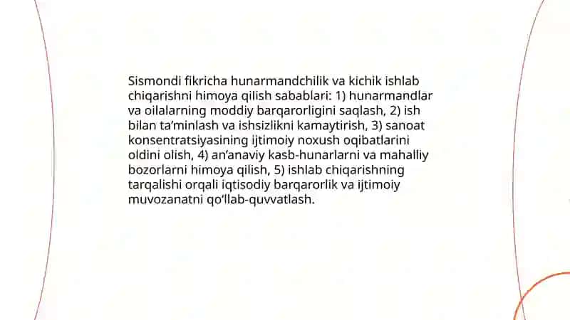 Sismond va mayda ishlab chiqarishga munosabati 4