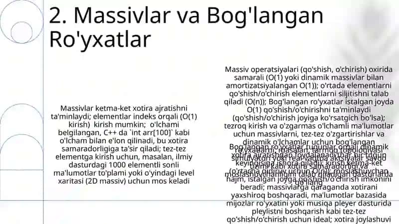 Massivlar (Arrays) 4