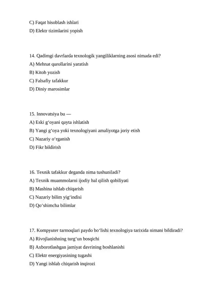 Texnologiyalar va loyihalashtirishning tarixi 4