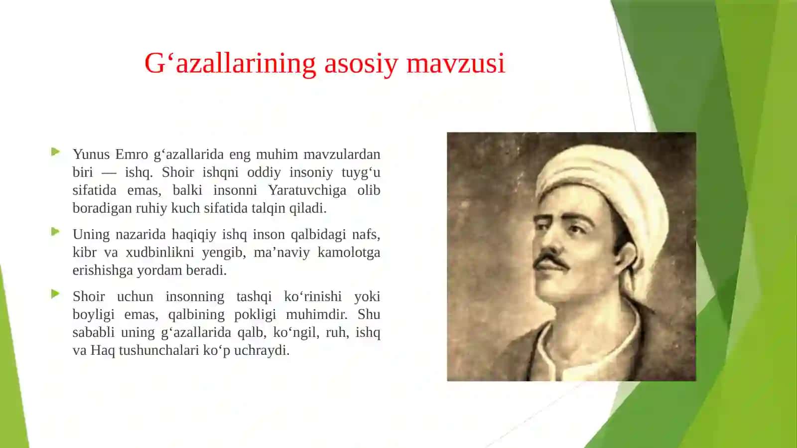 Yunus Emro g‘azallari tahlili. 4