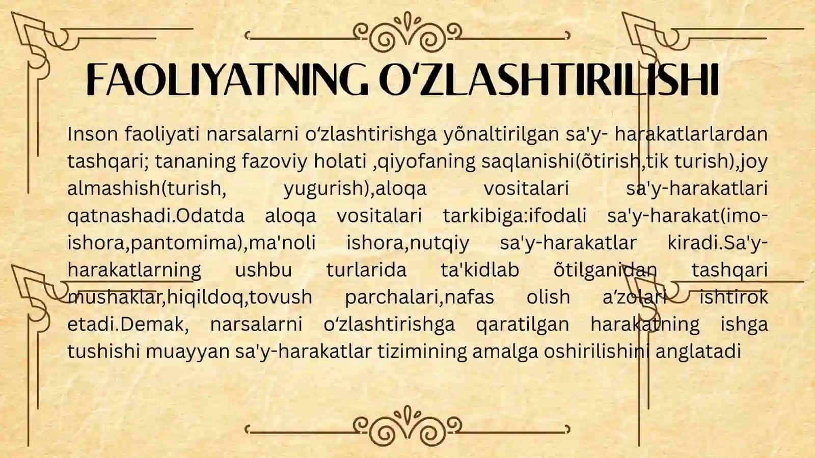 FAOLIYATNING ÕZLASHTIRILISHI VA MALAKALARNI EGALLASH 4