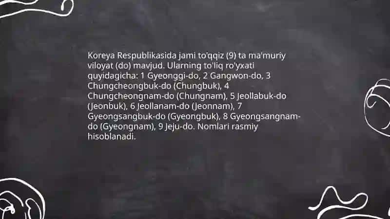 Koreya Respublikasining ma'muriy bo'linishi: umumiy tuzilma 4