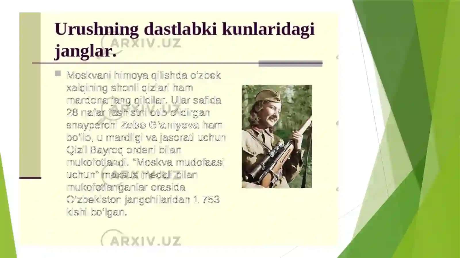 O‘zbekistonlik jangchilarning frontdagi jasorati 4