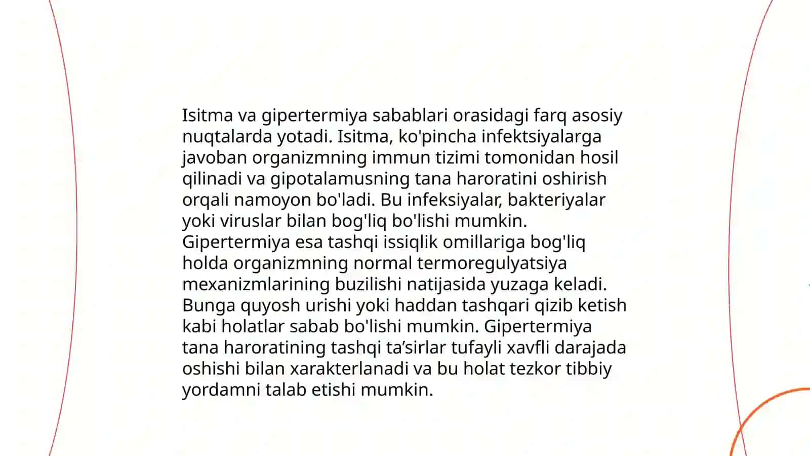 Isitmaning gipertermiyadan farqlanuvchi xossalari 4