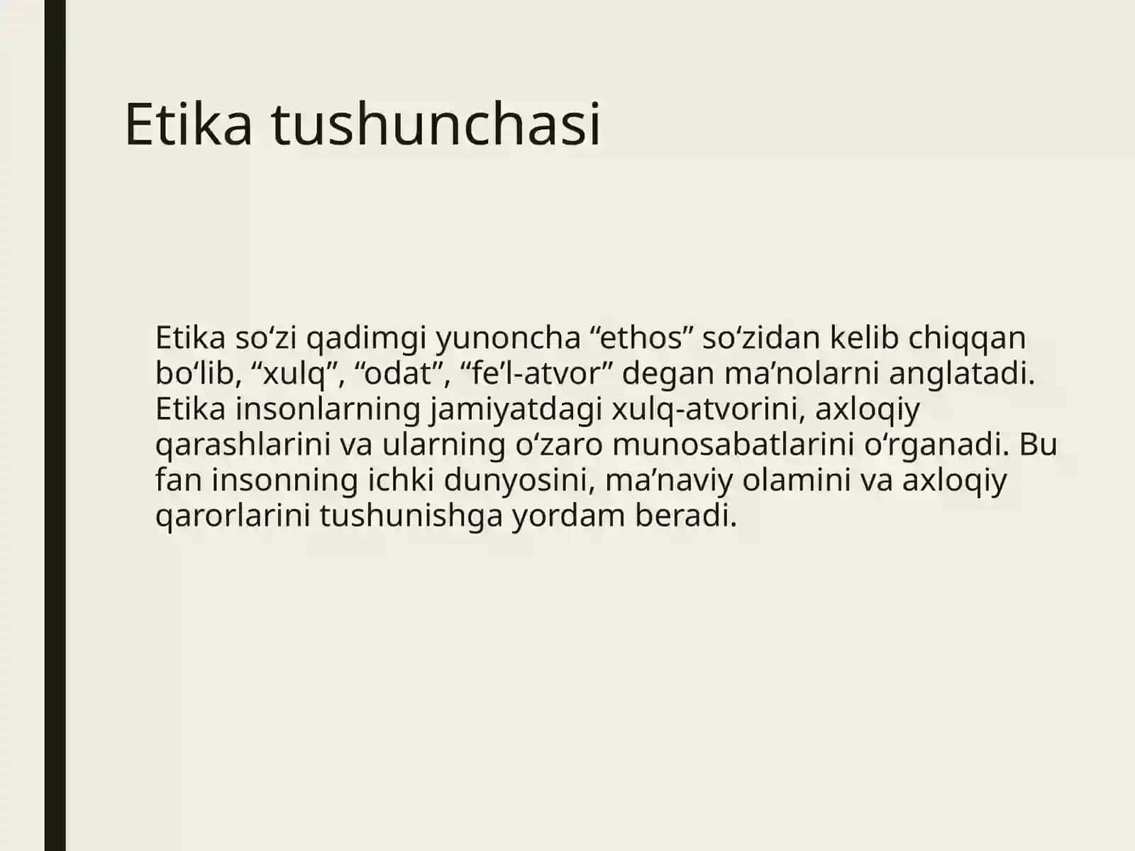 Etika fanining predmeti va muqadimasi 4