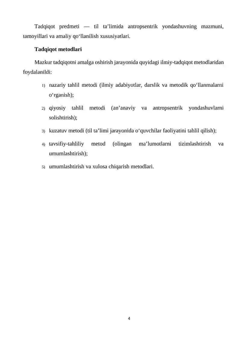 TIL TA'LIMIDA ANTROPSENTRIK YONDASHUV 4