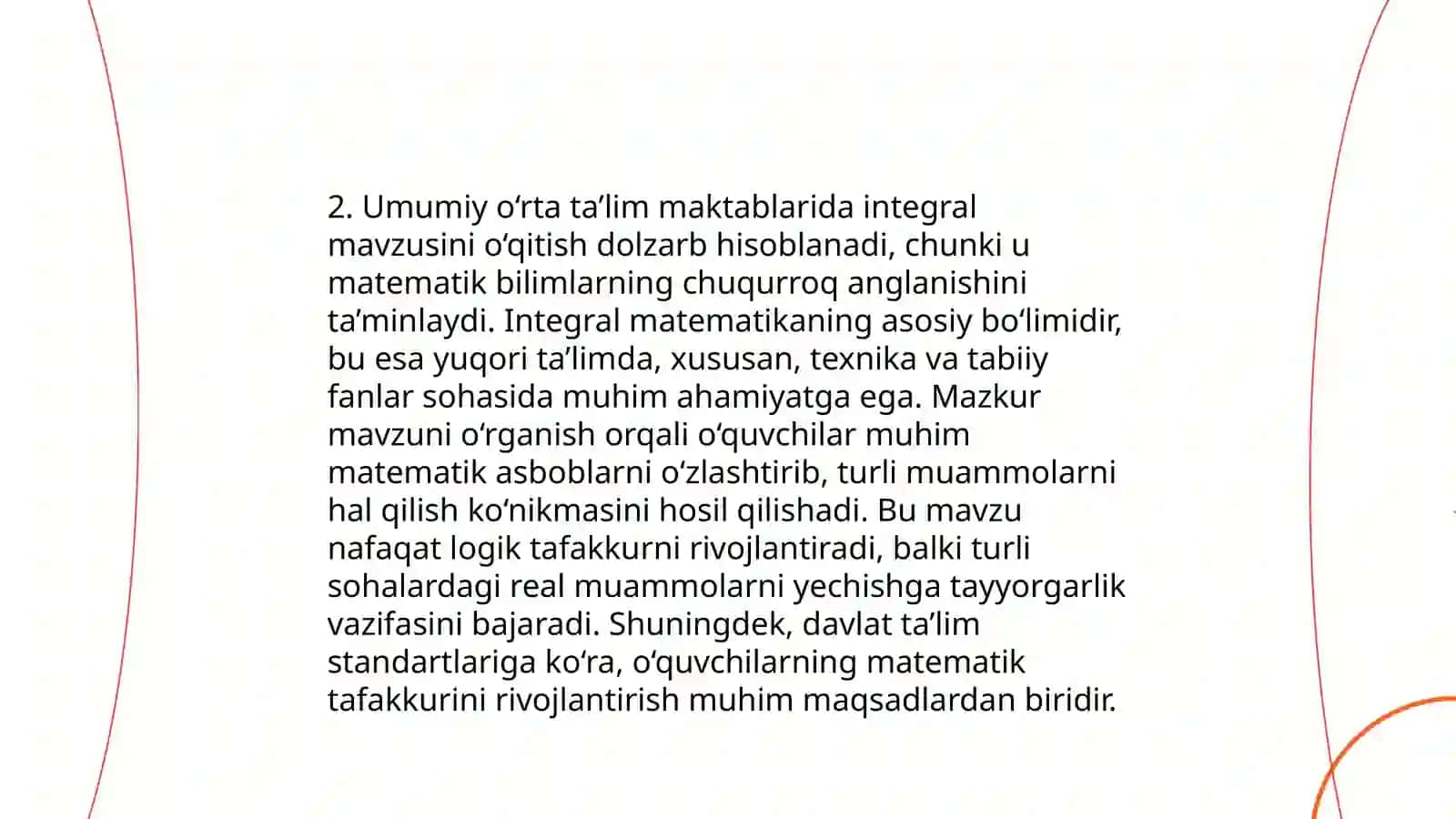Umumiy oʻrta taʼlim maktablarida integral mavzusini oʻqitish metodikasi 4