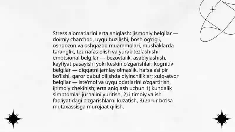 Har xil zo’riqish Stresslardan saqlanish 4