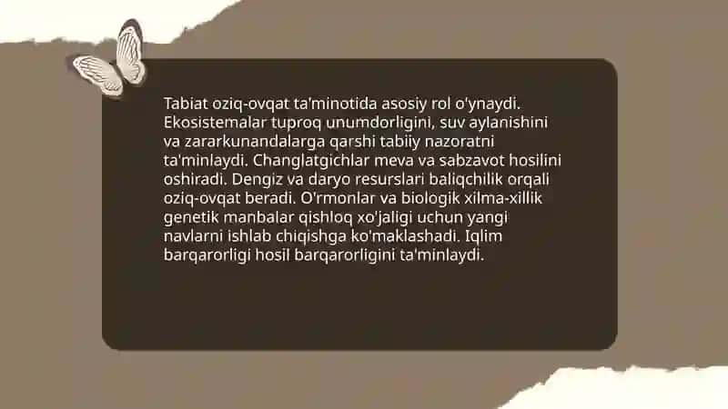 Tabiatning inson hayotidagi ro'li 4