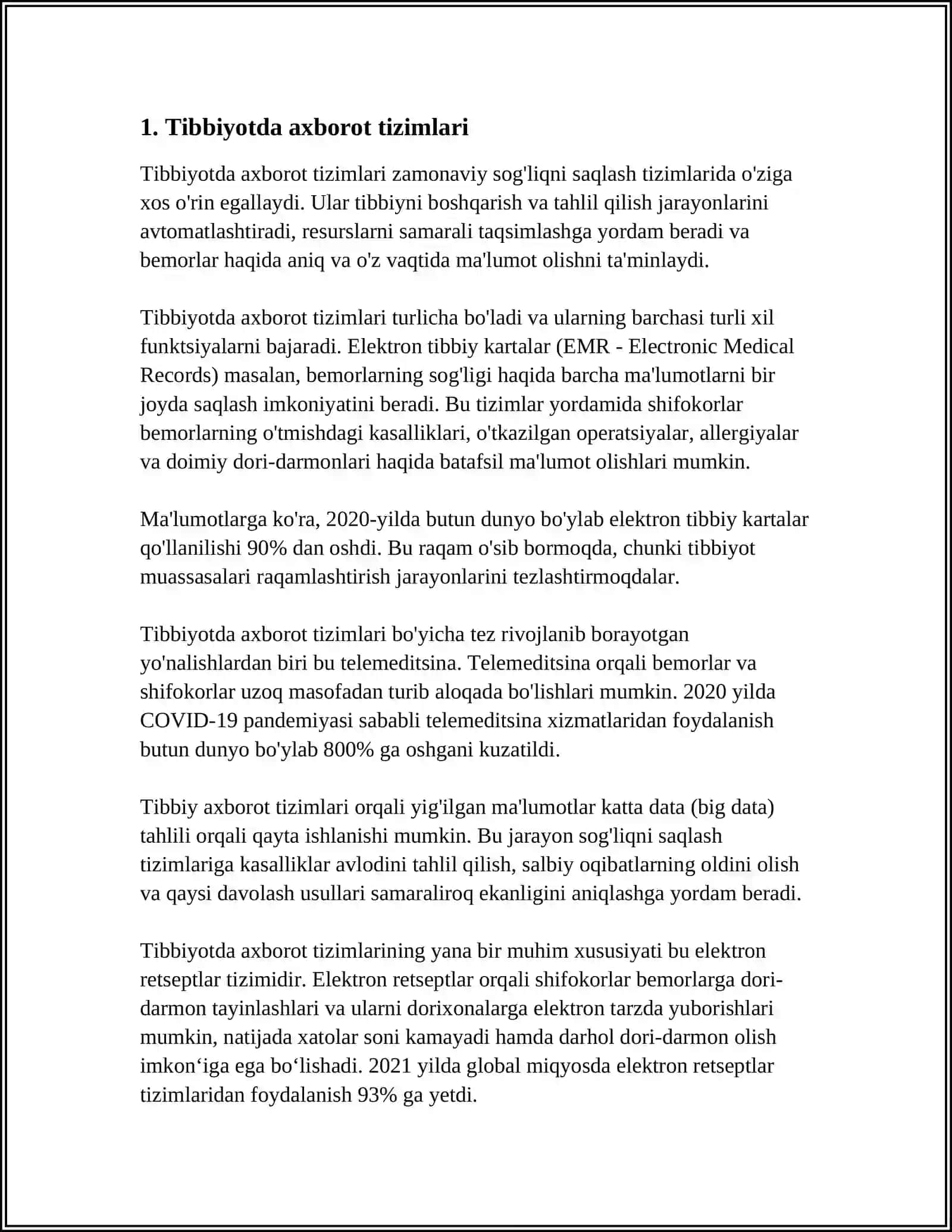 Tibbiyotda axborot tizimlari 4