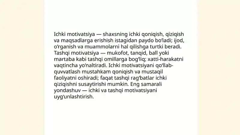 Faoliyat va motivatsiya. Muloqat 4