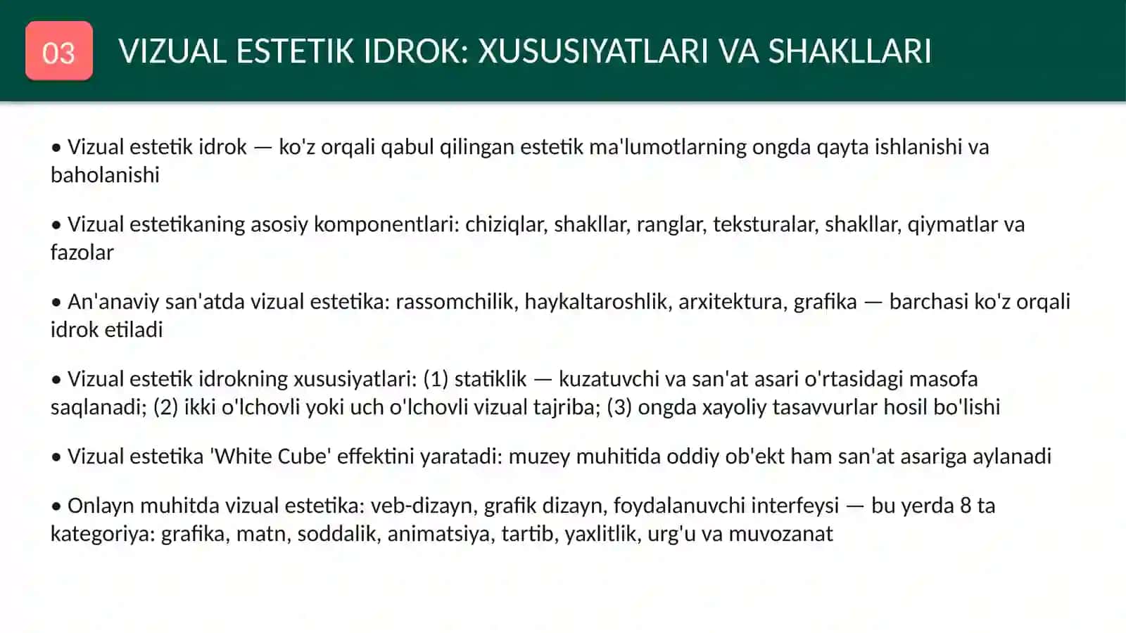 Olamni virtual va vizual estetik idrok etishning farqlari 4