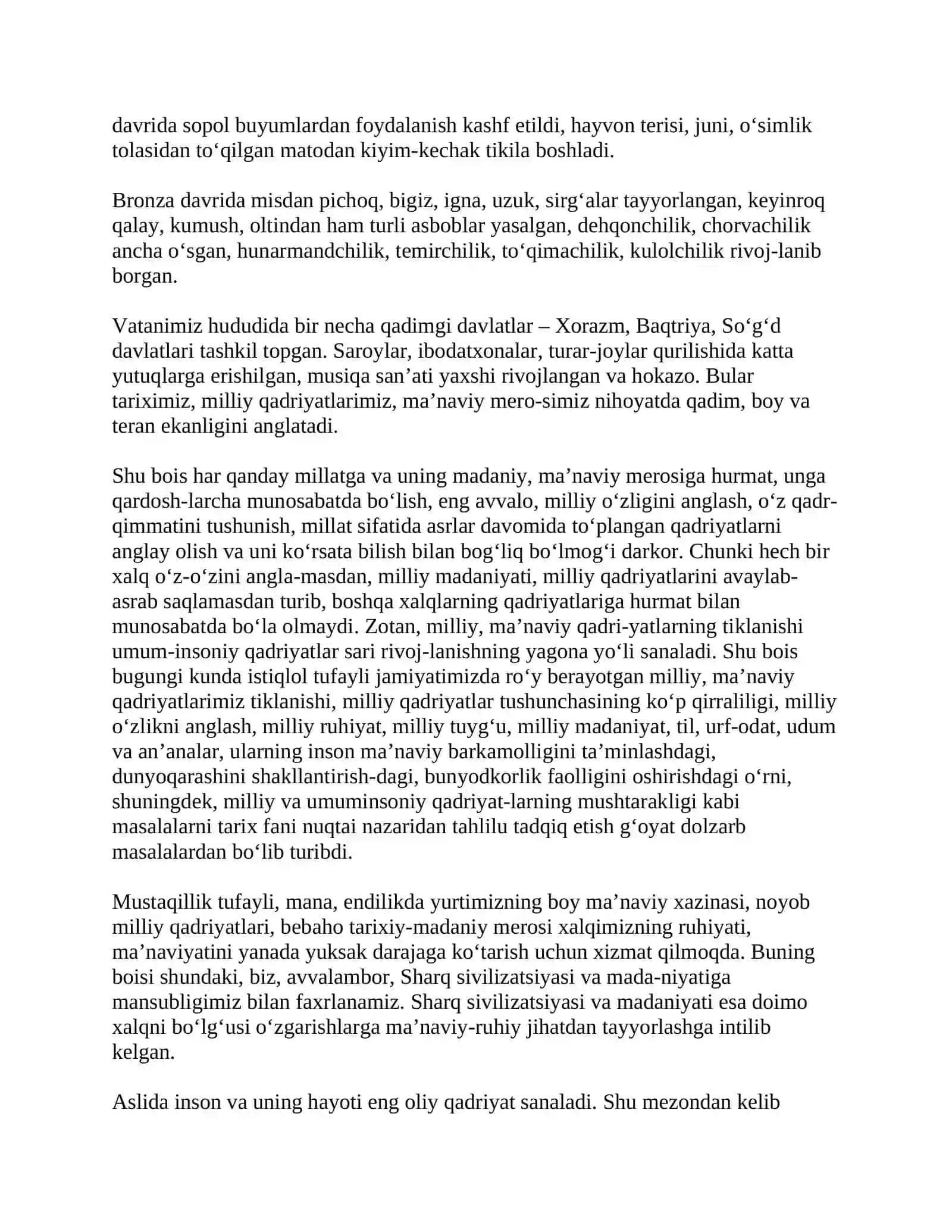 Qadriyatlar qadr topgan yurt 4